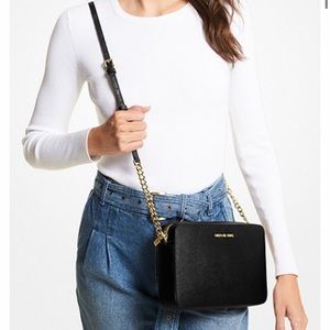 Michael Kors Jet Set Large Saffiano Leather Crossbody Bag